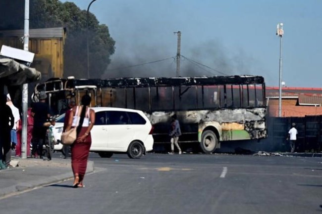 Trucks, buses patrol-bombed as taxi strike brings busy highways to a standstill